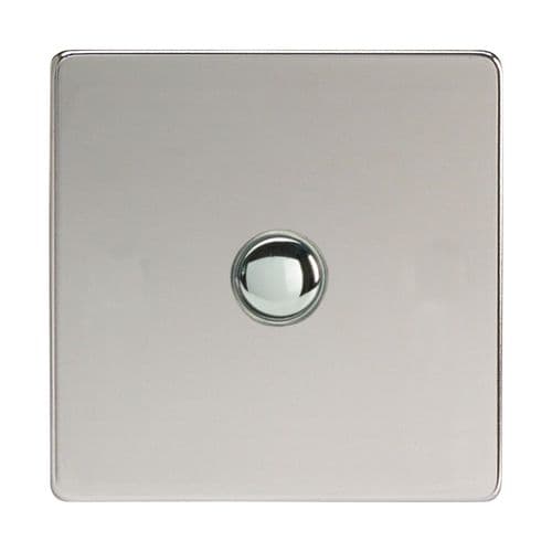 Varilight XDCP1S Screwless Polished Chrome 1 Gang 6A 1 or 2 Way Push-On/Off Impulse Switch