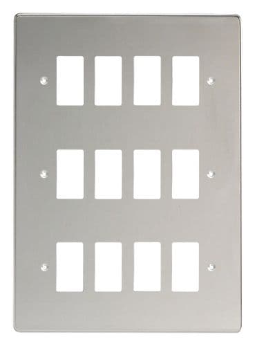 Varilight XDCPG12 PowerGrid Polished Chrome 12 Gang Grid Plate (Triple Twin Plate)