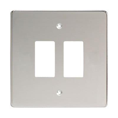 Varilight XDCPG2 PowerGrid Polished Chrome 2 Gang Grid Plate (Single Plate)
