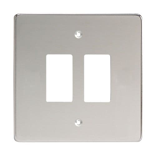 Varilight XDCPG2 PowerGrid Polished Chrome 2 Gang Grid Plate (Single Plate)