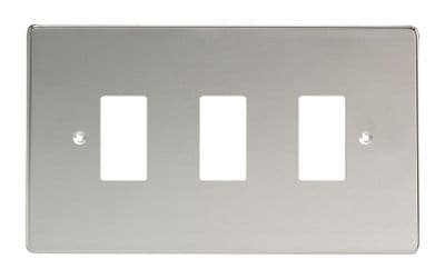Varilight XDCPG3 PowerGrid Polished Chrome 3 Gang Grid Plate (Twin Plate)