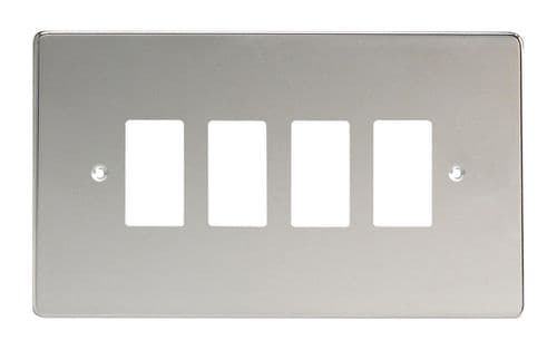 Varilight XDCPG4 PowerGrid Polished Chrome 4 Gang Grid Plate (Twin Plate)