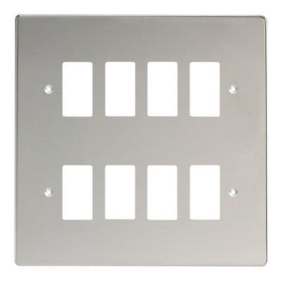 Varilight XDCPG8 PowerGrid Polished Chrome 8-Gang Grid Plate (Double Twin Plate)