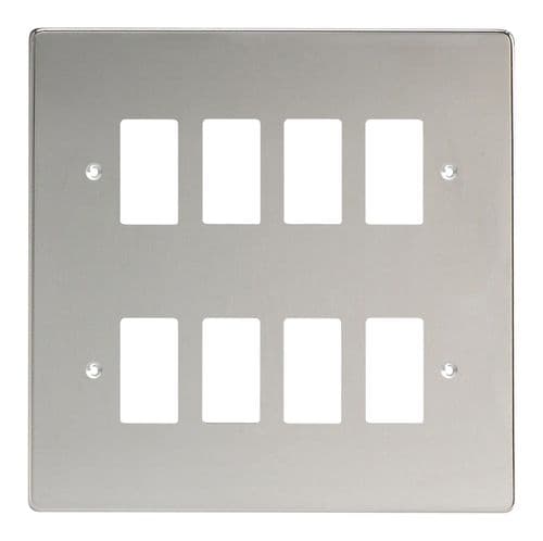 Varilight XDCPG8 PowerGrid Polished Chrome 8-Gang Grid Plate (Double Twin Plate)