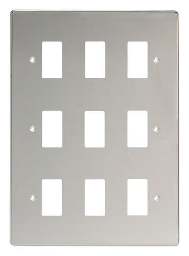 Varilight XDCPG9 PowerGrid Polished Chrome 9-Gang Grid Plate (Triple Twin Plate)