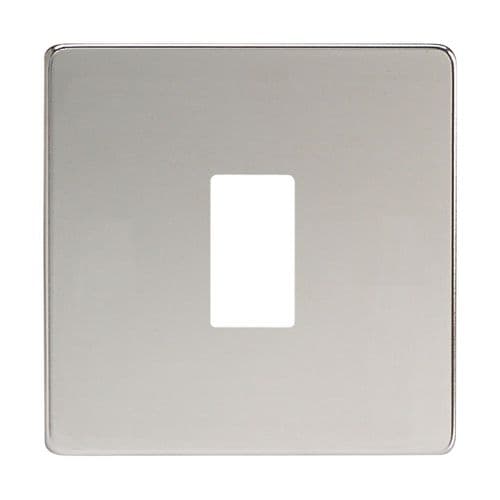 Varilight XDCPGY1S Screwless Polished Chrome 1 Gang PowerGrid Plate (Single Plate)