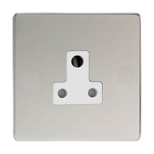 Varilight XDCRP5AWS Screwless Polished Chrome 1 Gang 5A Round Pin Plug Socket