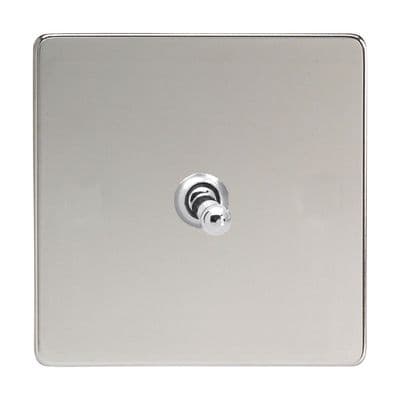 Varilight XDCT1S Screwless Polished Chrome 1 Gang 10A 1 or 2 Way Toggle Light Switch
