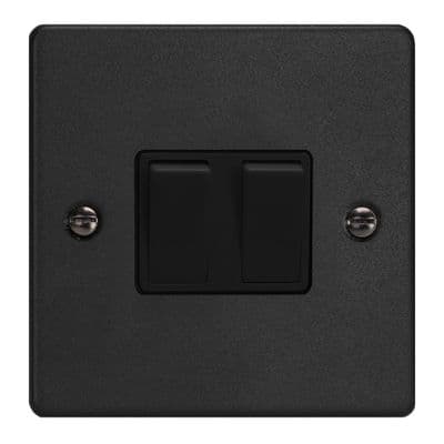 Varilight XDE2B.MB Essential Matt Black 2 Gang 10A 1 or 2 Way Rocker Switch