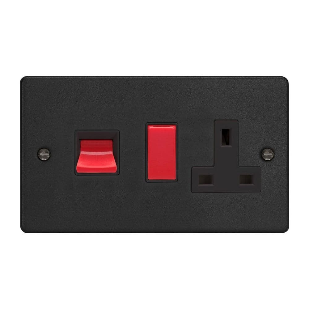Varilight XDE45PB MB Essential Matt Black 45A DP Cooker Switch 13A ...