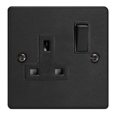 Varilight XDE4B.MB Essential Matt Black 1 Gang 13A DP Switched Socket