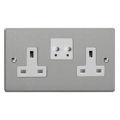 Varilight XDE5VSW.BS Essential Brushed Steel 2 Gang 13A WiFi Socket for V-Pro Smart Supla