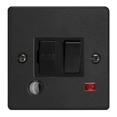 Varilight XDE6FONB.MB Essential Matt Black 1 Gang 13A Switched Fused Spur + Neon + Flex Outlet
