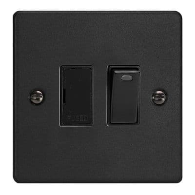 Varilight XDE6NB.MB Essential Matt Black 1 Gang 13A Switched Fused Spur + Neon