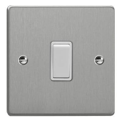 Varilight XDE7W.BS Essential Brushed Steel 1 Gang 10A Intermediate Rocker Switch