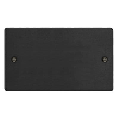 Varilight XDEDB.MB Essential Matt Black 2 Gang Double Blank Plate