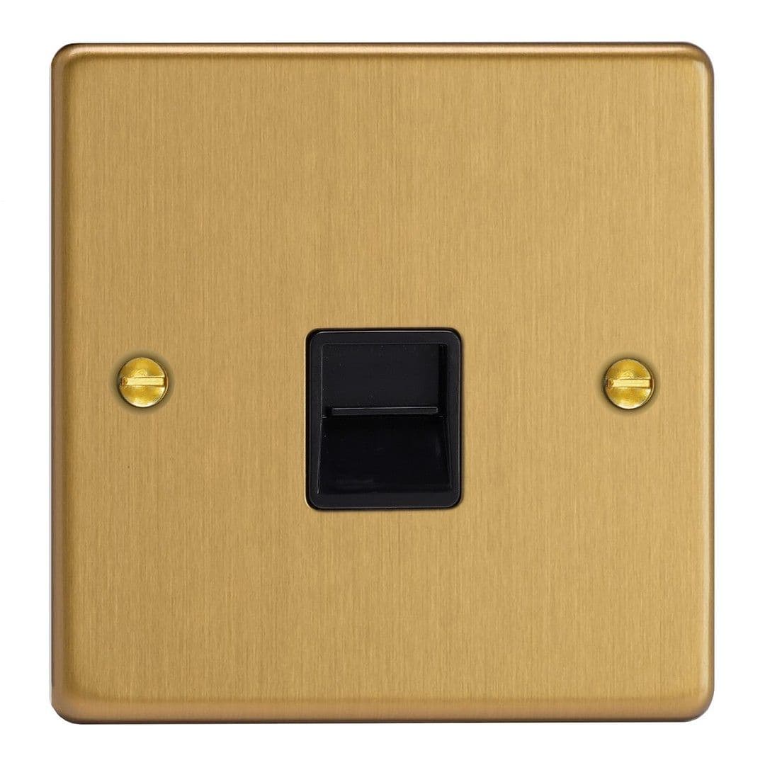 Varilight XDETMB BB Essential Brushed Brass 1 Gang Telephone Master Socket