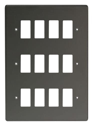 Varilight XDIPG12 PowerGrid Iridium Black 12 Gang Grid Plate (Triple Twin Plate)