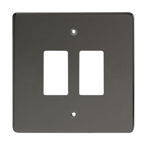 Varilight XDIPG2 PowerGrid Iridium Black 2 Gang Grid Plate (Single Plate)
