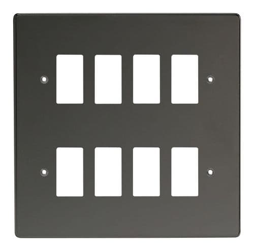 Varilight XDIPG8 PowerGrid Iridium Black 8-Gang Grid Plate (Double Twin Plate)
