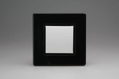 Varilight XDL1LWS Screwless Premium Black 1 Gang 10A 1 or 2 Way Large Rocker Switch