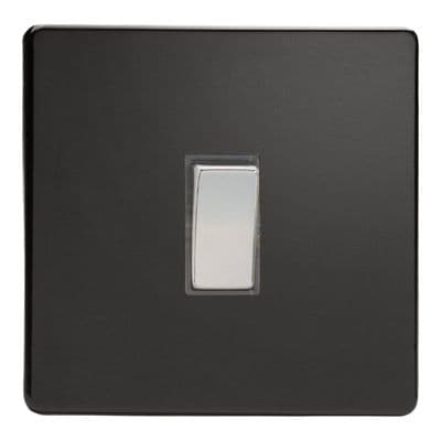 Varilight XDL20DS Screwless Premium Black 1 Gang 20A Double Pole Switch