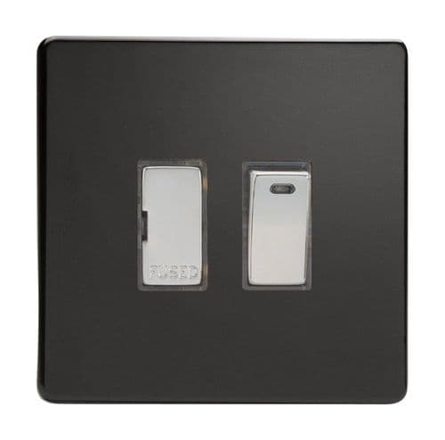 Varilight XDL6NDS Screwless Premium Black 1 Gang 13A Switched Fused Spur + Neon