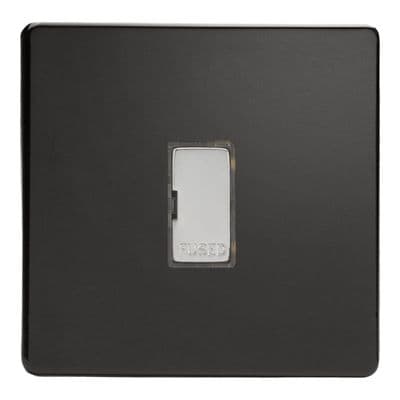 Varilight XDL6UDS Screwless Premium Black 1 Gang 13A Unswitched Fused Spur