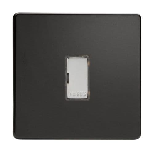 Varilight XDL6UDS Screwless Premium Black 1 Gang 13A Unswitched Fused Spur