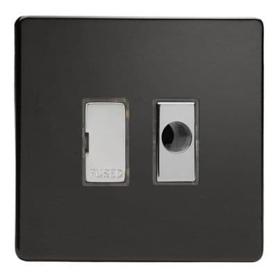 Varilight XDL6UFODS Screwless Premium Black 1 Gang 13A Unswitched Fused Spur + Flex Outlet