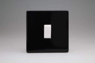 Varilight XDL7WS Screwless Premium Black 1 Gang 10A Intermediate Rocker Switch