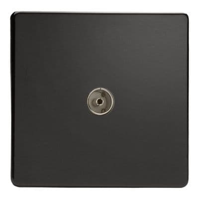 Varilight XDL8S Screwless Premium Black 1 Gang Co-Axial TV Socket