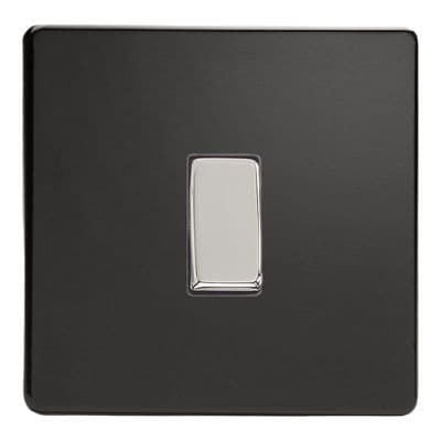 Varilight XDLBR1S Screwless Premium Black 1 Gang 10A Retractive Switch