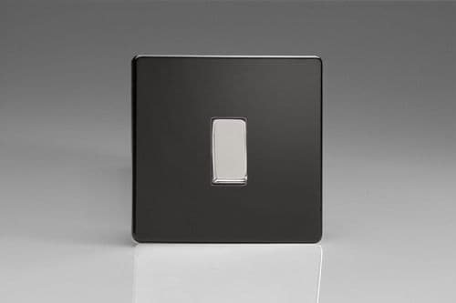 Varilight XDLBR1S Screwless Premium Black 1 Gang 10A Retractive Switch