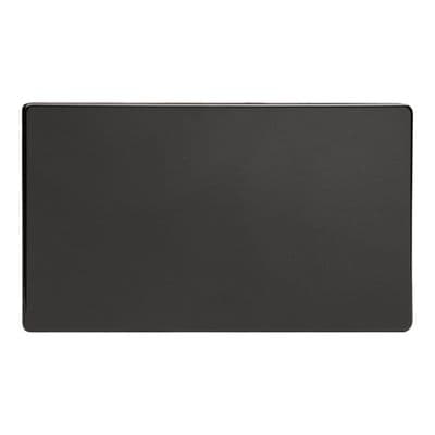 Varilight XDLDBS Screwless Premium Black 2 Gang Double Blank Plate