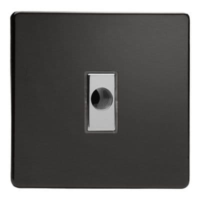 Varilight XDLFODS Screwless Premium Black 1 Gang 16A Flex Outlet Plate