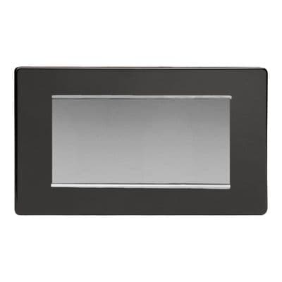 Varilight XDLG4S Screwless Premium Black DataGrid Twin Plate (4 DataGrid Spaces)