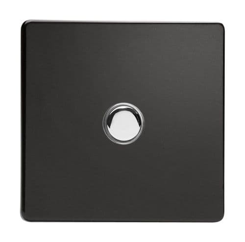 Varilight XDLM1S Screwless Premium Black 1 Gang 6A 1-Way Push-to-Make Momentary Switch