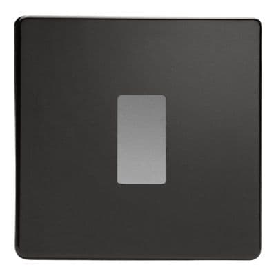 Varilight XDLPGY1S Screwless Premium Black 1 Gang PowerGrid Plate (Single Plate)