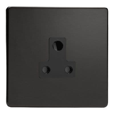 Varilight XDLRP5ABS Screwless Premium Black 1 Gang 5A Round Pin Plug Socket