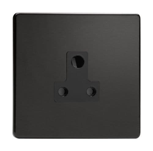 Varilight XDLRP5ABS Screwless Premium Black 1 Gang 5A Round Pin Plug Socket