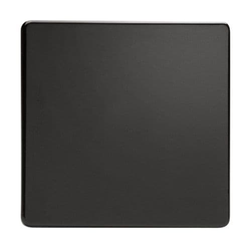 Varilight XDLSBS Screwless Premium Black 1 Gang Single Blank Plate