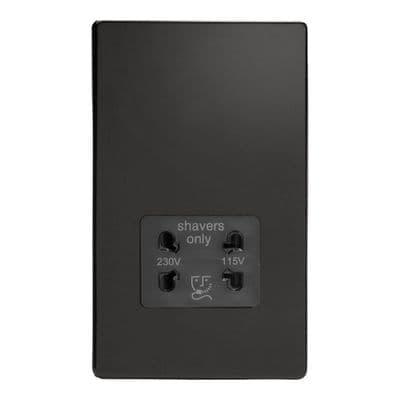 Varilight XDLSSBS Screwless Premium Black Dual Voltage Shaver Socket 230V/115V