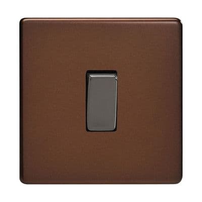 Varilight XDM1S Screwless Mocha 1 Gang 10A 1 or 2 Way Rocker Light Switch