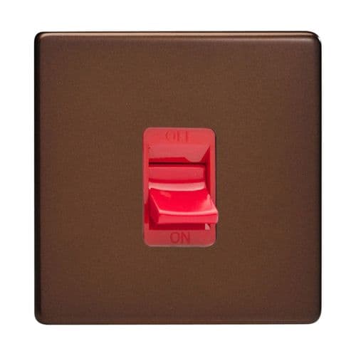 Varilight XDM45SS Screwless Mocha 45A DP Cooker Switch Single Plate