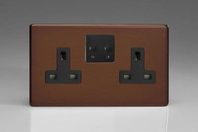Varilight XDM5VSBS Screwless Mocha 2 Gang 13A Wi-Fi Socket for V-Pro Smart Supla