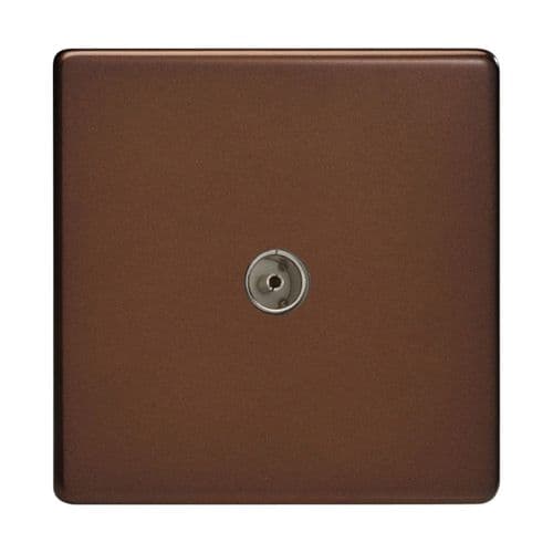 Varilight XDM8S Screwless Mocha 1 Gang Co-Axial TV Socket