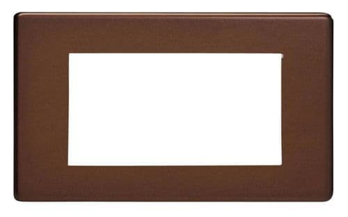 Varilight XDMG4S Screwless Mocha DataGrid Twin Plate (4 DataGrid Spaces)