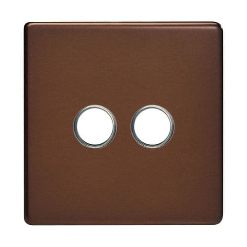 Varilight XDMP2S Screwless Mocha 2 Gang 6A 1 or 2 Way Push-On/Off Impulse Switch