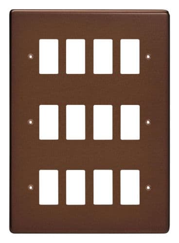 Varilight XDMPG12 PowerGrid Mocha 12 Gang Grid Plate (Triple Twin Plate)